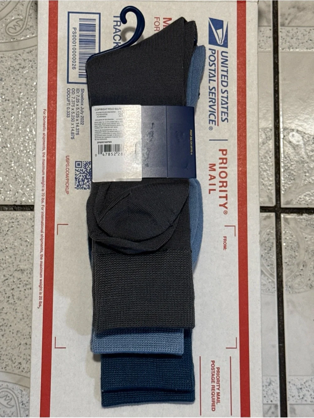 New Polo Ralph Lauren 3 Pairs Dress Socks (Blue, Light Blue, Grey) Mens Sz 10-13